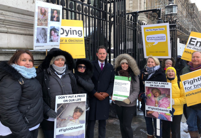 Stephen with campaigners outside Downing Street