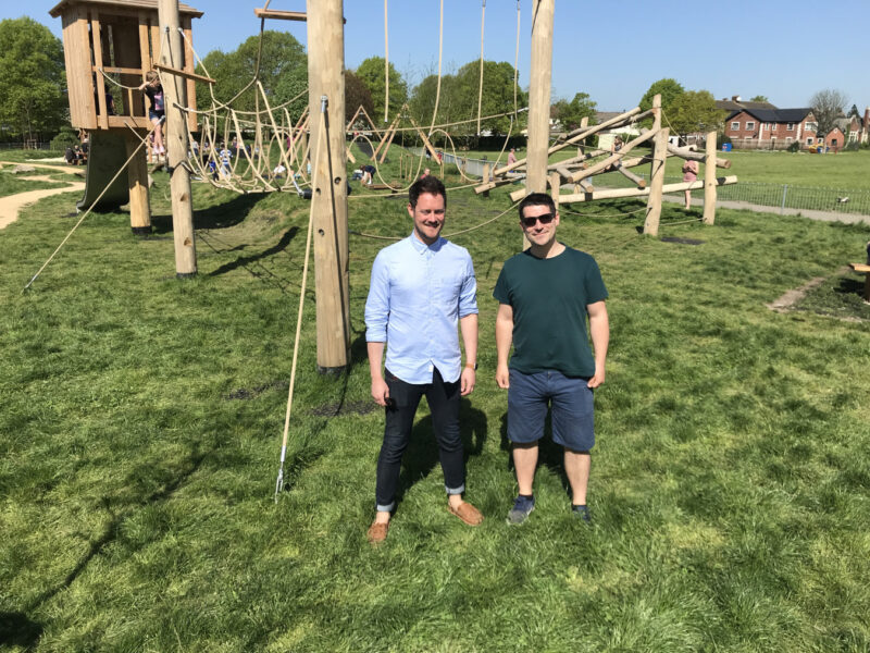 Stephen Morgan MP and Cllr Tom Coles visiting the new Kingston Rec