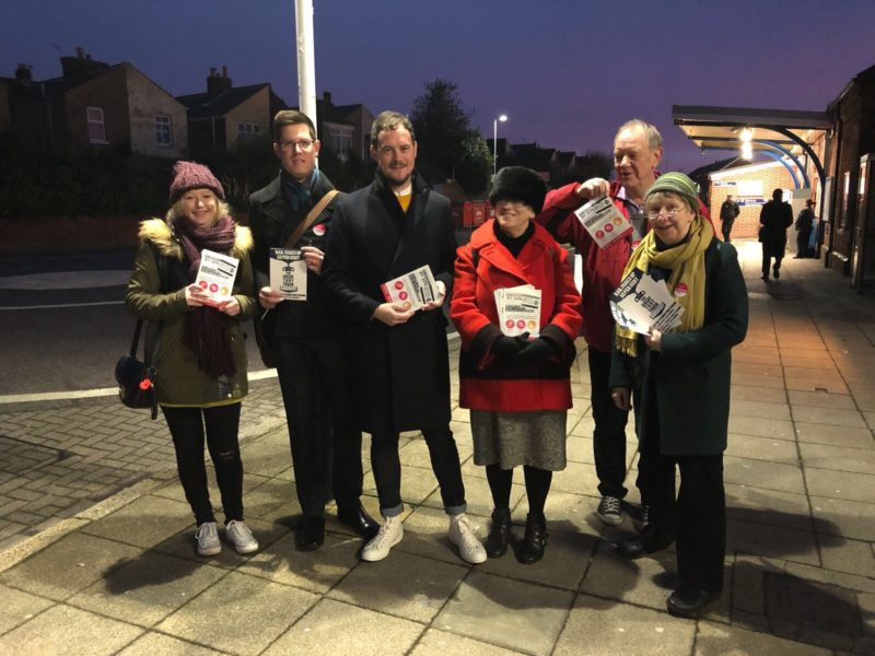 Portsmouth Labour campaigners at Fratton station
