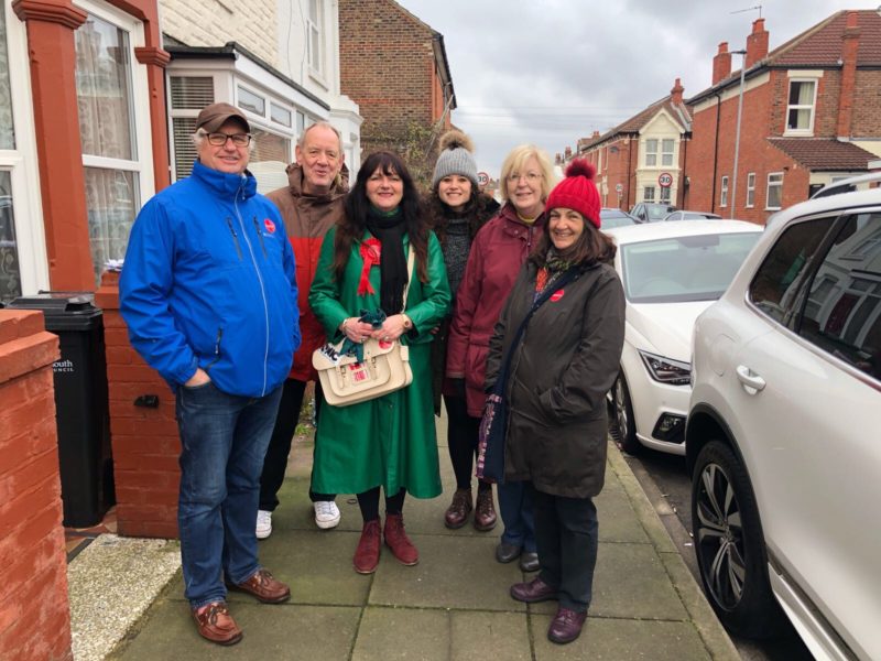 Paula out on the doorstep with the Milton action team