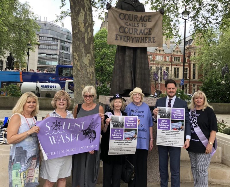Stephen Morgan MP with WASPI campaigners 