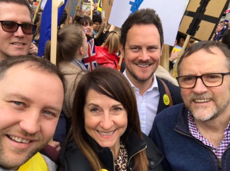 Stephen with other MPs at the march in London