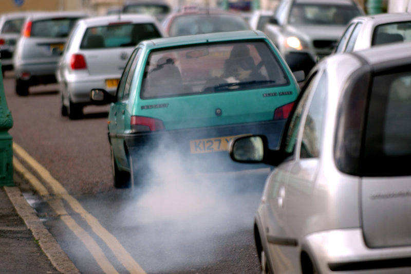 Cars polluting the city