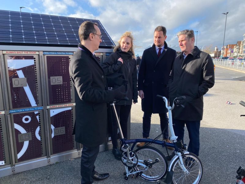 Stephen Morgan with Keir Starmer and the team from Brompton in Portsmouth 